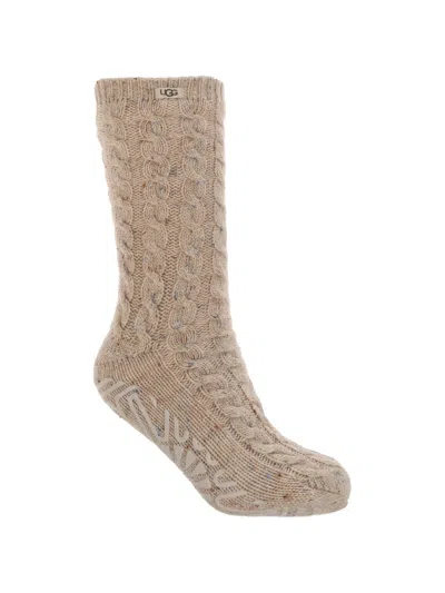 Ugg Cable-knit Anti-slip Socks In Neutral