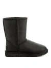 Ugg W Classic Short Leather Shoes In Black