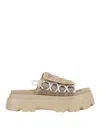 Ugg Callie Suede Platform Slides In Beige