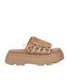 Ugg Callie Suede Platform Slides In Nude