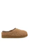 Ugg Camel Eco Fut Tasman Maxi Curly Slippers In Brown