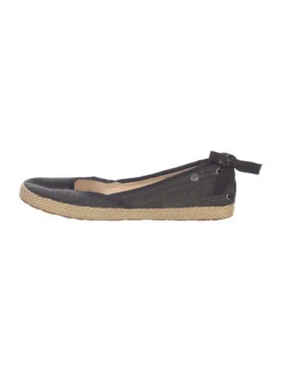 Pre-owned Ugg Canvas Colorblock Pattern Espadrilles In Gray