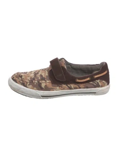 Pre-owned Ugg Canvas Printed Sneakers In Brown