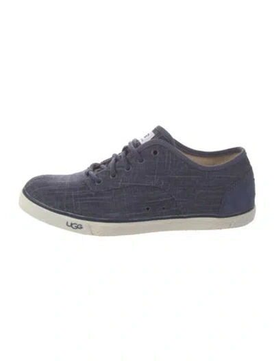Pre-owned Ugg Canvas Tweed Pattern Sneakers In Blue
