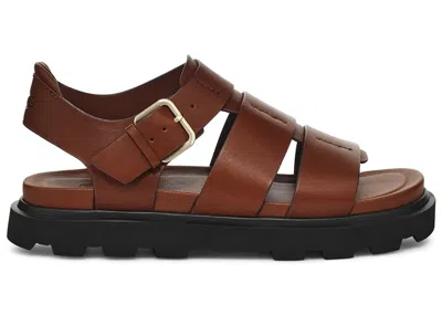Pre-owned Ugg Capitelle Strap Platform Sandal (women's) Sneakers In Cognac