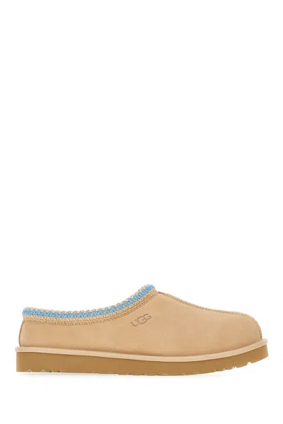 Ugg Cappuccino Suede Tasman Slippers In Brown