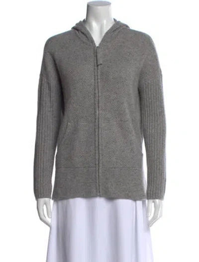Pre-owned Ugg Cashmere Open Front Sweater In Gray