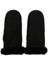 Ugg Casual Black Leather Gloves In Black