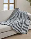 Ugg Channel Quilt Faux Fur Throw Blanket In Gray