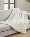 Ugg Channel Quilt Faux Fur Throw Blanket In Snow