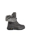 Ugg Charcoal Leather Boots With Sheepskin Lining In Gray