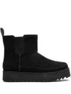 Ugg Chelsea Platform Mini "black Suede" Boots In Black