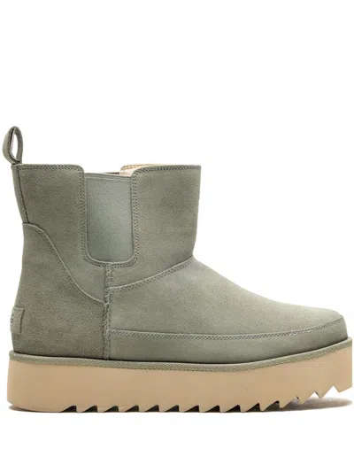Ugg Chelsea Platform Mini "shaded Clover" Boots In Grey