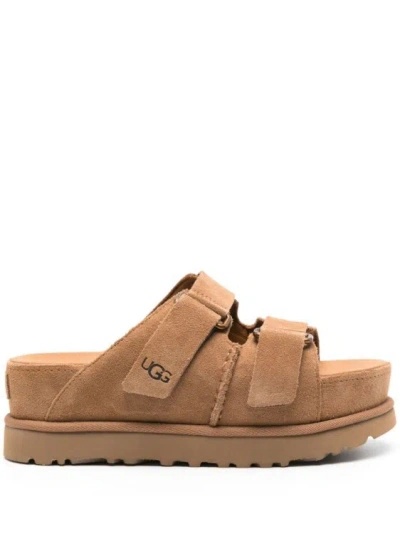 Ugg Chestnut Brown Calf Suede Sandals