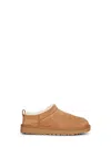 Ugg Classic Micro Beige Ankle Boots With Logo Embossed In Suede Woman In Brown