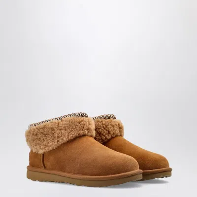 UGG UGG CHESTNUT CLASSIC ULTRA MINI MAXI CURLY ANKLE BOOTS
