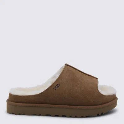 Ugg Chestnut Greenport Slide Flats In Brown