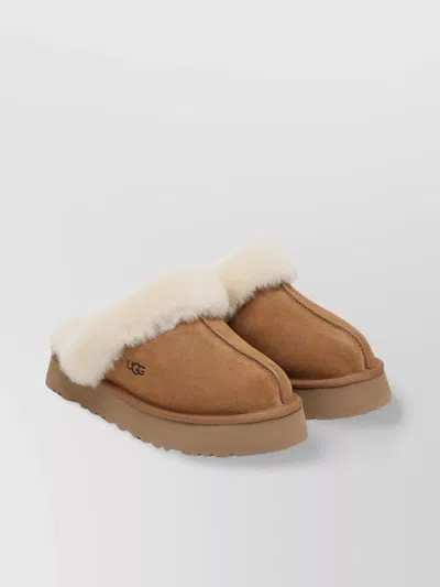 UGG CHESTNUT RUBBER SOLE SLIPPERS