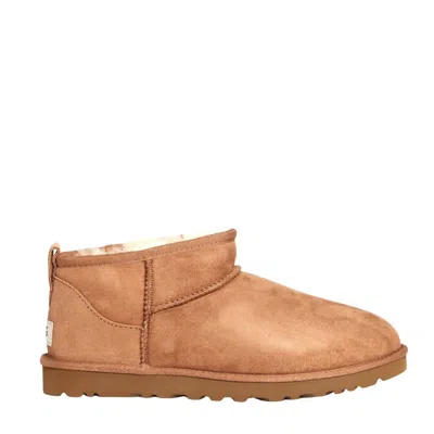Ugg Chestnut Suede Ultramini Ankle Boots In Brown