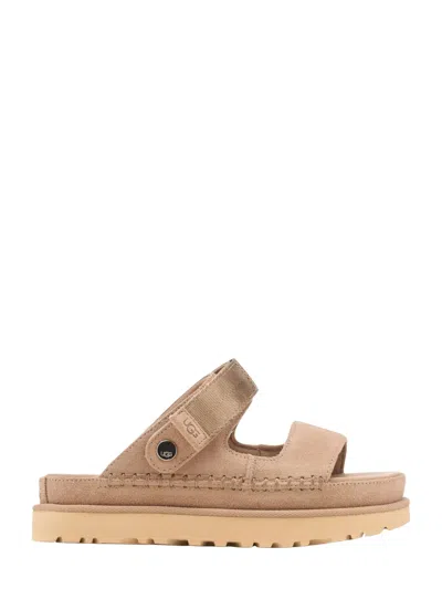 Ugg Chic Leather Sandals For Women In Brown