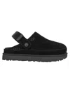 Ugg Chic Sheepskin Sandals With Adjustable Strap And Cushioned Sole In Black