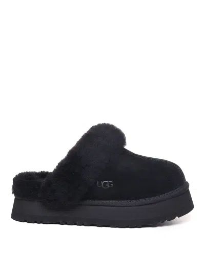 Ugg W Disquette Slides - Leather - Black In Multi