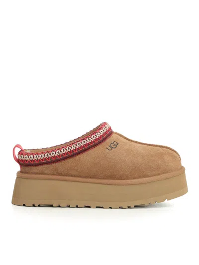 Ugg Platform Slip-on Shoes With Decorative Braided Trim In Brown