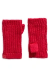 Ugg Chunky Fingerless Gloves In Cerise