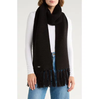 Ugg ® Chunky Knit Fringe Scarf In Black