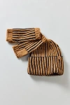 Ugg Chunky Plaited Beanie & Fingerless Mitten Set In Black, Women's At Urban Outfitters In Black