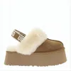 Ugg Chunky Platform Mule Slippers With Plush Lining In Brown