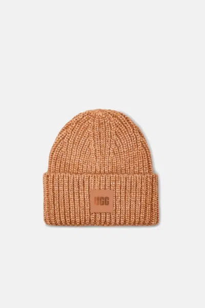 Ugg Chunky Rib Beanie In Yellow