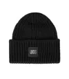 Ugg Chunky Rib Black Beanie In Black