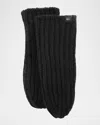 Ugg Chunky Rib Mittens In Black