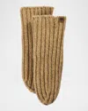 Ugg Chunky Rib Mittens In Neutral