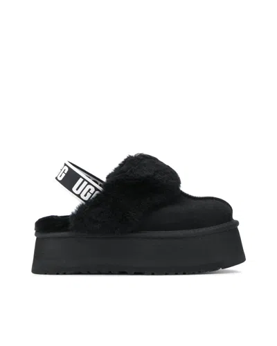 UGG FUNKETTE BLACK SLIPPER