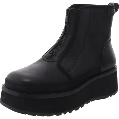 Ugg City Function Womens Zipper Leather Booties In Black