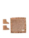 Ugg 'classic' Boots And 'lovey' Blanket  In Brown