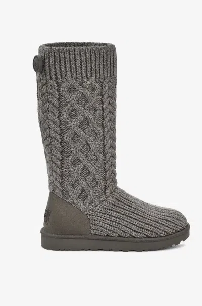 Ugg Classic Cardi 1143702k Tall Boot Women's Us 5 Gray Cable-knit Pull-on Fzp503