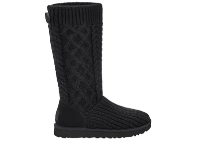 Pre-owned Ugg Classic Cardi Cabled Knit Boot (women's) Sneakers In Black
