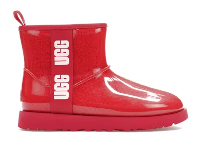 Pre-owned Ugg Classic Clear Mini Boot (women's) Sneakers In Hibiscus Pink/white