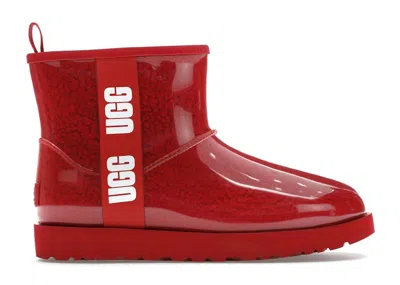 Pre-owned Ugg Classic Clear Mini Boot (women's) Sneakers In Samba Red/white