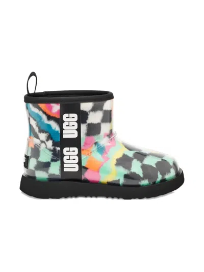 Ugg Babies' Classic Clear Mini Checks "black Marble" Boots