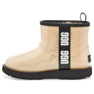 Ugg Classic Clear Mini Ii Large Logo Fleece Lined Big Boys Beige