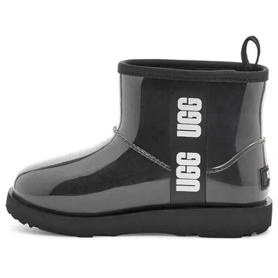 Ugg Classic Clear Mini Ii Large Logo Fleece Lined Big Boys Black