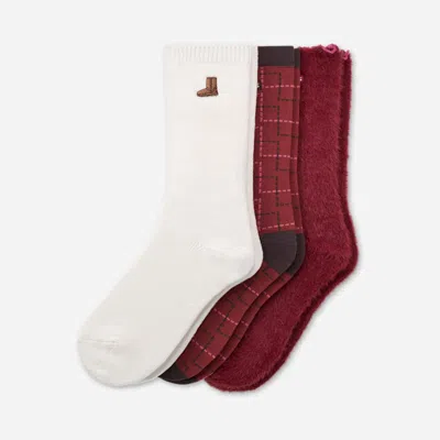 Ugg ® Classic Crew 3 Pack In Classic Boot/plaid/coffee Berry