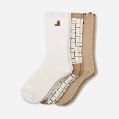 Ugg ® Classic Crew 3 Pack In Classic Boot/plaid/sand