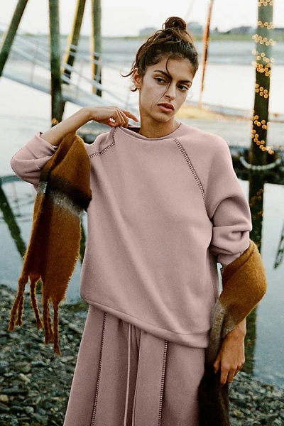 Ugg Classic Crew Neck Pullover Top In Dawn Patrol, Women's At Urban Outfitters In Pink