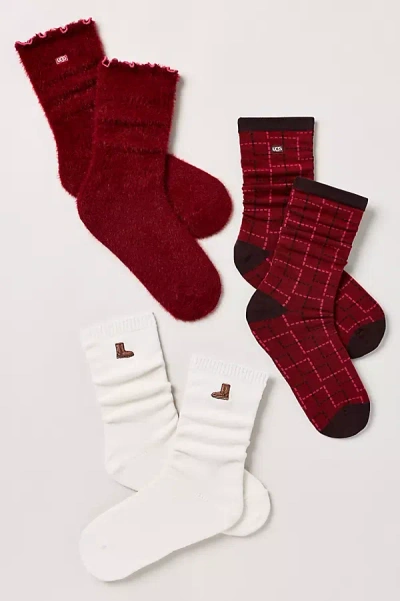 Ugg Classic Crew Socks, Set Of 3 In Pink