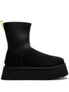 Ugg Womens Black Classic Dipper Suede And Rubber Boots In 黑色